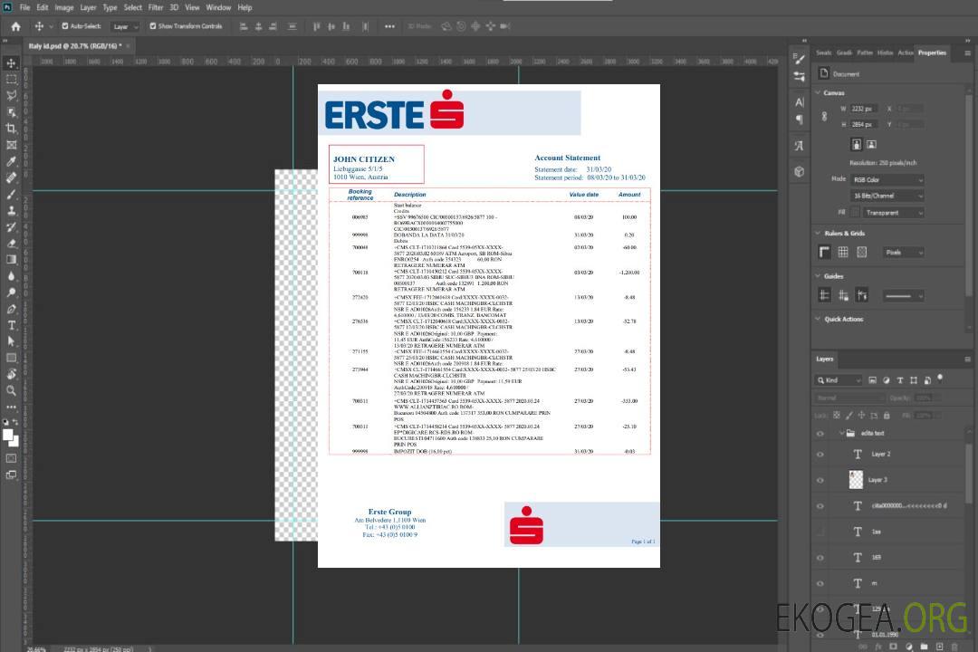 Autriche Erste Group template
